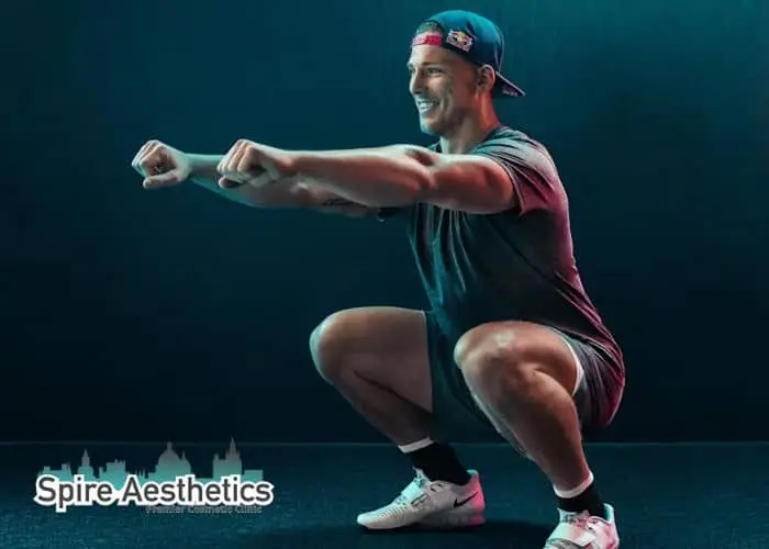 Image of man build leg muscle Dunstable through exercise